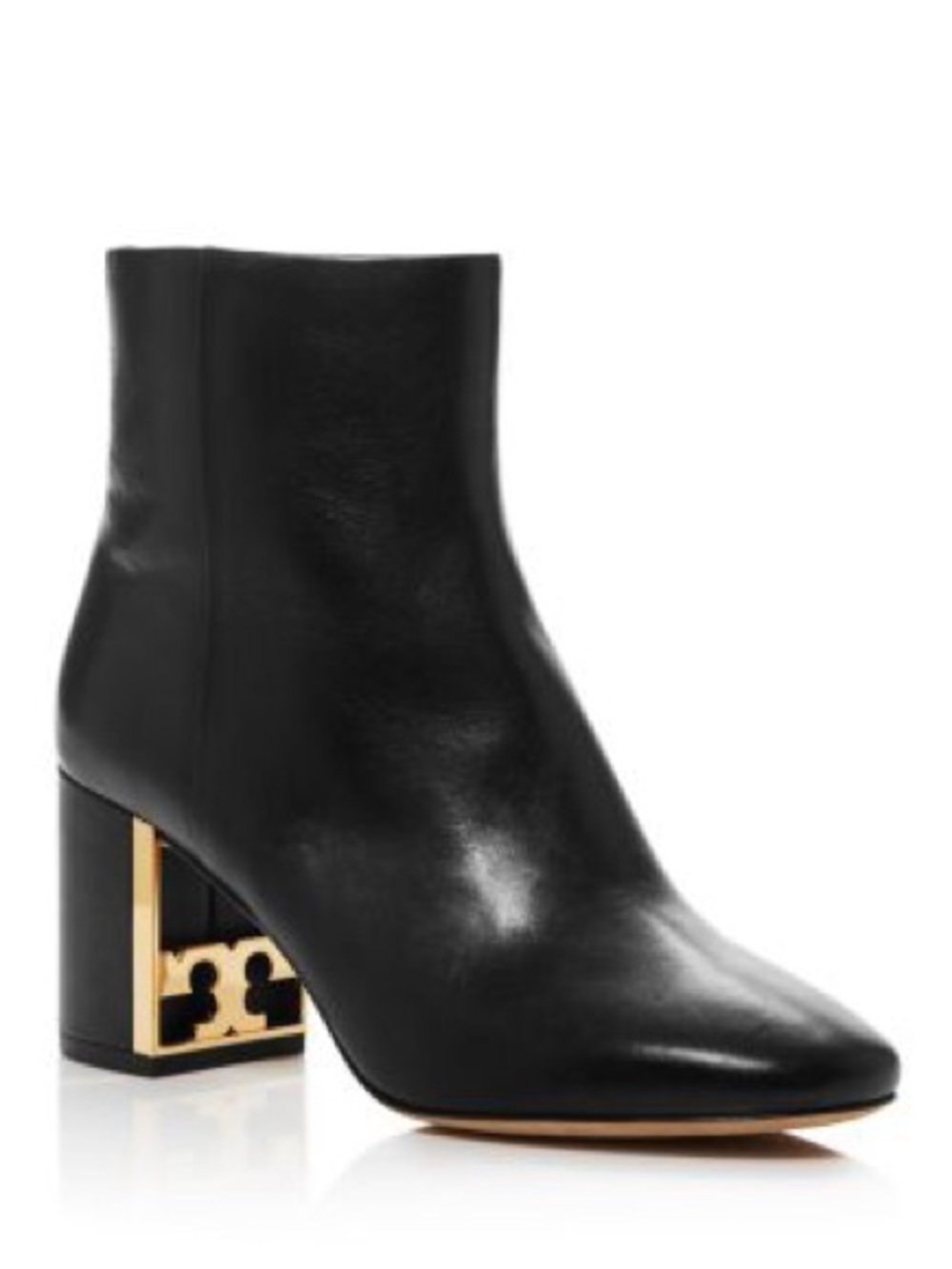 Tory Burch Black Leather Block Heel Ankle Boot Gigi | Size 10